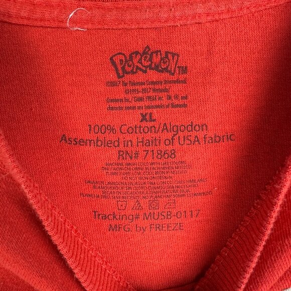 Pokemon Graphic Red T-Shirt Featuring Pikachu & Friends XL Cotton - Picture 4 of 6